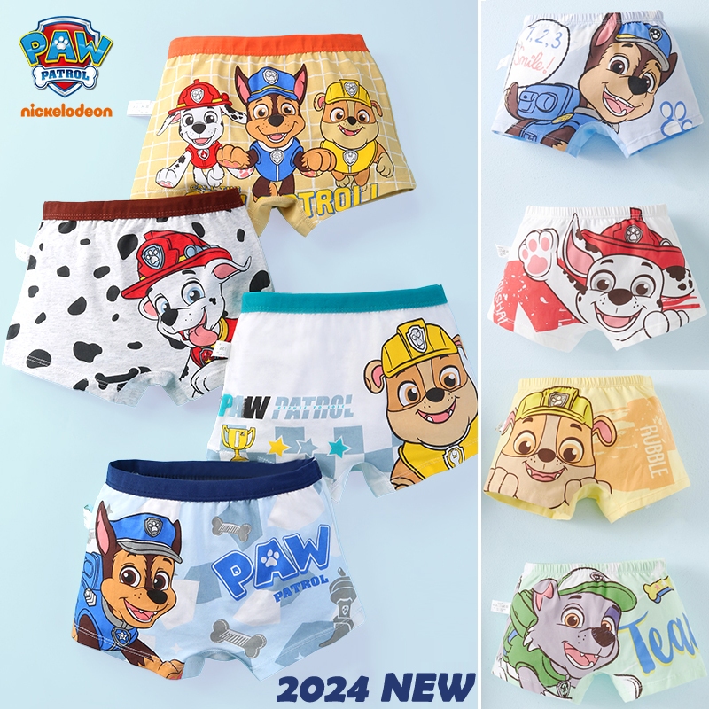 กางเกงชั้นใน ลาย Paw Patrol ทรงขาสั้น นุ่มใส่สบาย สำหรับเด็กผู้ชาย ชุด 4 ตัว