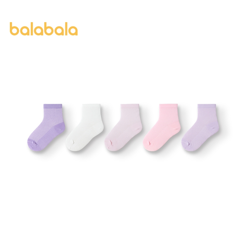 Balabala ถุงเท้าสีทึบ 5คู่ สำหรับเด็ก
