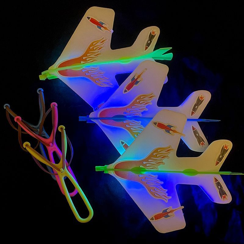 Led Luminous Catapult เครื ่ องบิน Slingshot เครื ่ องบินเด ็ กกิจกรรมกลางแจ ้ งของเล ่ นบินจานบินของขวัญขนาดเล ็ ก