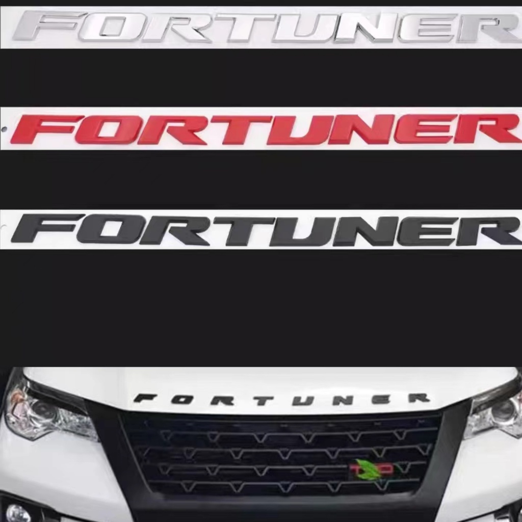 1 x ABS FORTUNER ตัวอักษรโลโก ้ รถการปรับเปลี ่ ยนอัตโนมัติด ้ านหน ้ า Hood ด ้ านหลังสัญลักษณ ์ สติกเกอร ์ Toyota FORTUNER
