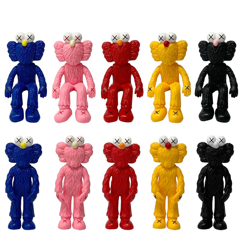 5 ชิ ้ น/Set Sesame Street อะนิเมะรูป XX ตา KAWS Elmo Big Bird หมีรุนแรง PVC ตัวเลขการกระทําคอลเลกชันเดสก ์ ท ็ อปตุ ๊ กตาของเล ่ น