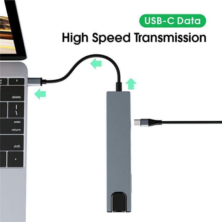 10in1 Typec ถึง HDMI 4K Docking Station USB3.0 PD ชาร ์ จ SD/TF Reader RJ45 USB C HUB สําหรับแล ็ ปท ็ อปโทรศัพท ์ มือถือคอมพิวเตอร ์ เกมคอนโซลแท ็ บเล ็ ต