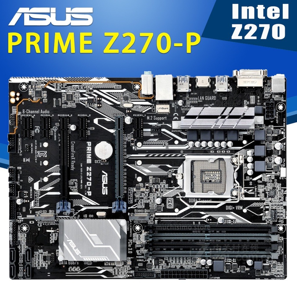 PRIME Z270-P เมนบอร์ด LGA 1151 DDR4 USB3.1 64GB VGA HDMI Z270 ใช้เดสก์ท็อปเมนบอร์ด