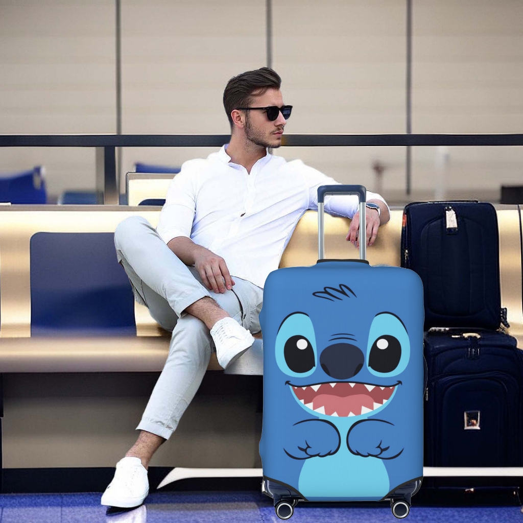 ผ้าคลุมกระเป๋าเดินทาง ผ้าสแปนเด็กซ์ แบบยืดหยุ่น ยืดหยุ่น Stitch Luggage Cover 18 20 22 24 26 28 30 32 นิ้ว