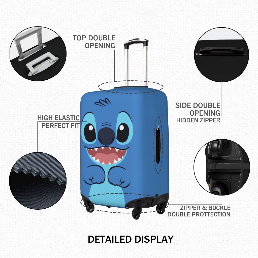 ผ้าคลุมกระเป๋าเดินทาง ผ้าสแปนเด็กซ์ แบบยืดหยุ่น ยืดหยุ่น Stitch Luggage Cover 18 20 22 24 26 28 30 32 นิ้ว
