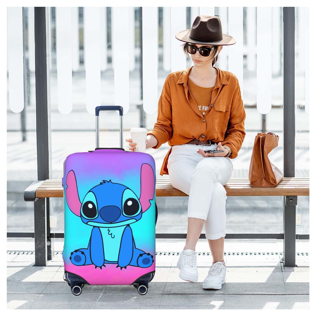 ผ้าคลุมกระเป๋าเดินทาง ผ้าสแปนเด็กซ์ แบบยืดหยุ่น ยืดหยุ่น Stitch Luggage Cover 18 20 22 24 26 28 30 32 นิ้ว