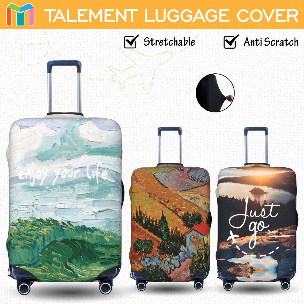 ผ้าคลุมกระเป๋าเดินทาง ผ้าสแปนเด็กซ์ แบบยืดหยุ่น ยืดหยุ่น Landscape Luggage Cover 18 20 22 24 26 28 30 32 นิ้ว