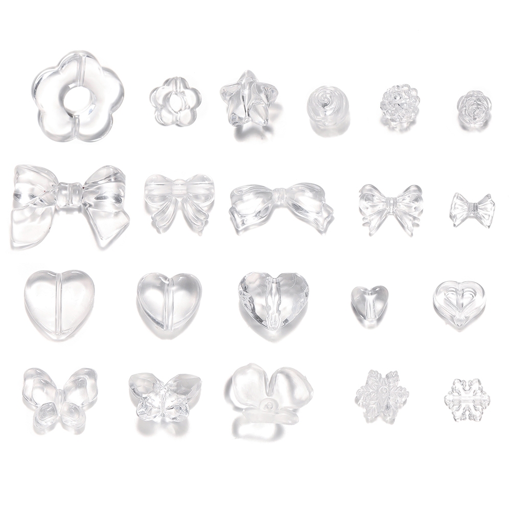 St.kunkka 10 ชิ้นอะคริลิคลูกปัดโปร่งใสหลากหลายลูกปัดผสมโปร่งใส Made สําหรับ DIY สร้อยข้อมือลูกปัดสร้อยคอ
