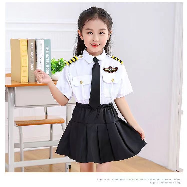 90-160ซม. Kids/เครื ่ องแต ่ งกายนักบินสําหรับผู ้ ใหญ ่ Carnival ปาร ์ ตี ้ ฮาโลวีนสวมใส ่ Flight Attendant คอสเพลย ์ เครื ่ องบินเด ็ กกัปตันเสื ้ อผ ้ า - รูปที่ 5