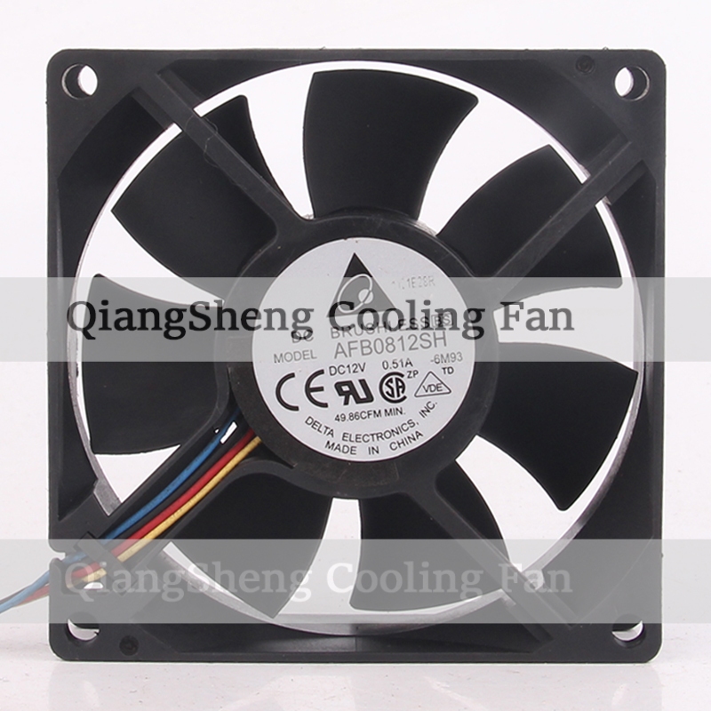 ใหม ่ delta 24V 48V DC12V 0.51A EC AC 80x80x25mm 8CM 8025 4-pin PWM ปริมาณอากาศสูง CPU แชสซีระบายอาก