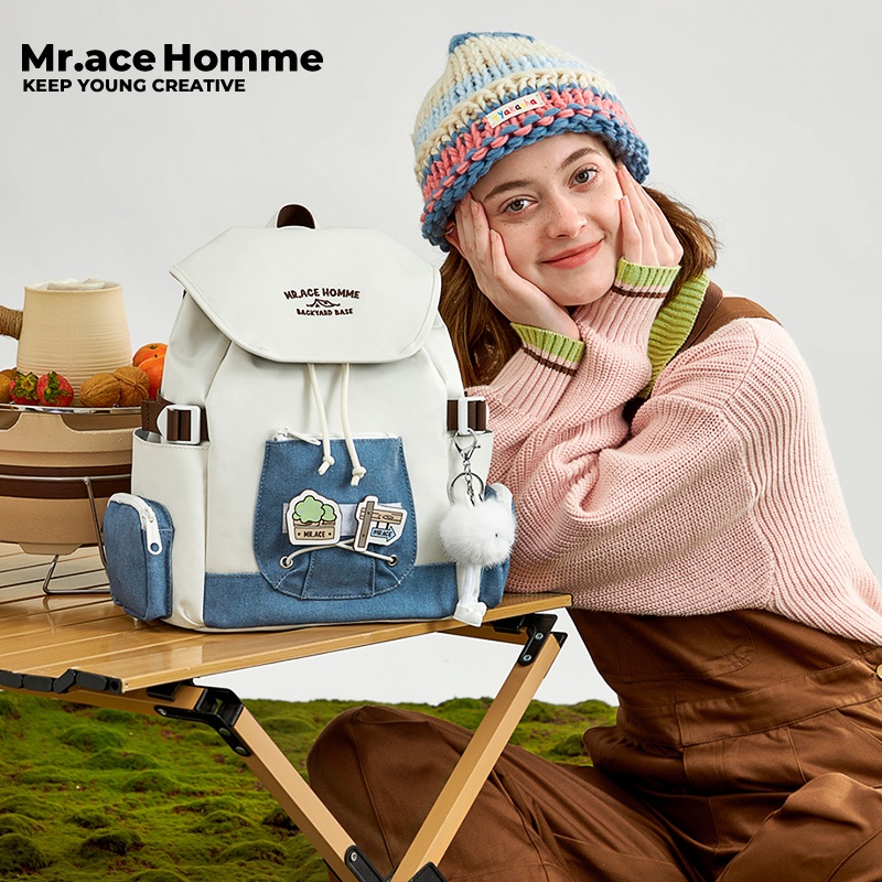 Mrace Homme กระเป๋านักเรียนน่ารักกระเป๋าเป้สะพายหลั