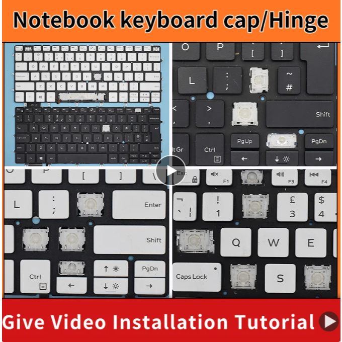 เปลี่ยนKeycapบานพับสําหรับDell XPS15 9550 9560 9570 P56F Precision 5510 m5520 m5530 0GDT9Fคีย์บอร์ด1