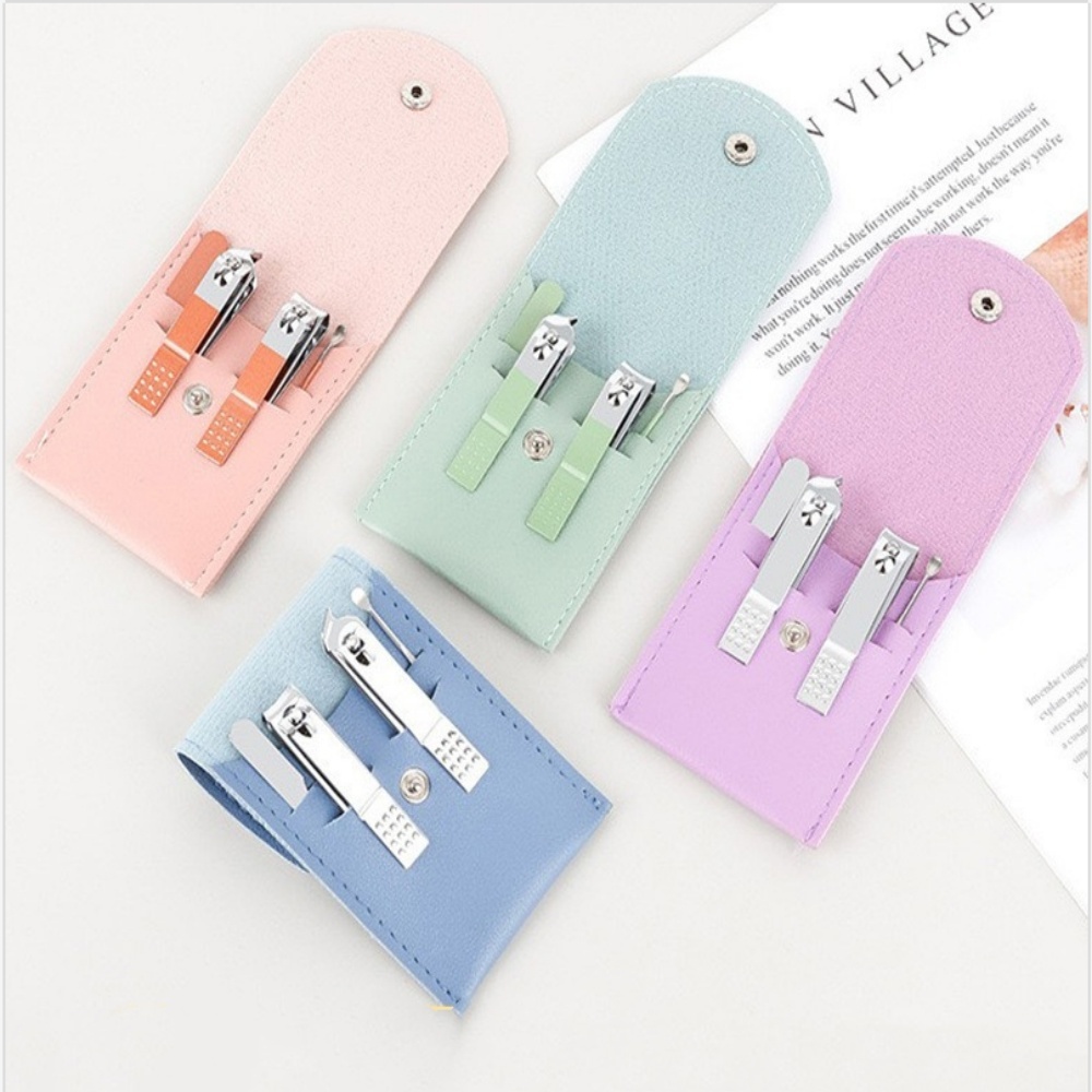 4 ชิ้นชุดตัดเล็บสแตนเลสเล็บกรรไกรเล็บเท้าชุด Nippers Trimmer Care เครื่องมือชุดกระเป๋าเดินทาง