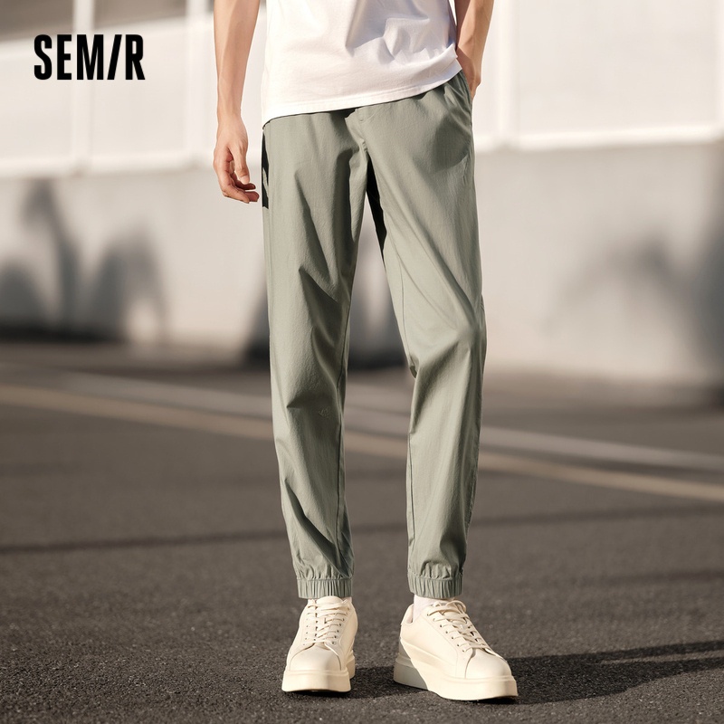 Semir กางเกงขายาว Casual กางเกงผู ้ ชาย 2024 ฤดูร ้ อนสไตล ์ ใหม ่ เอวยางยืดรัดตัวกางเกงสีทึบ Simple All-Match