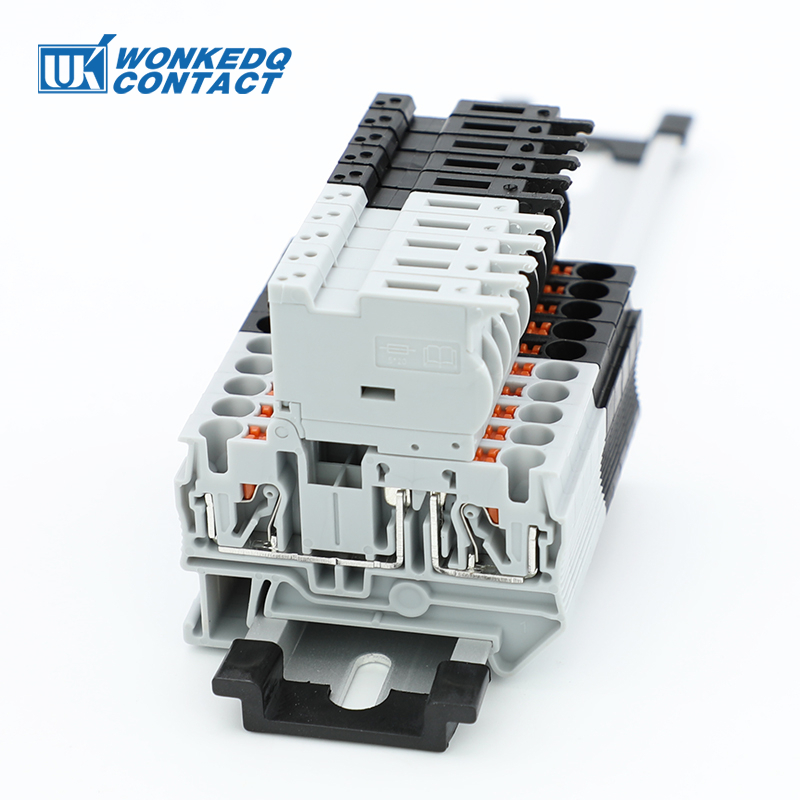 Pt4-hesi ฟิวส์ Terminal Block Push-in Connector Din Rail Mount 24 V/220 V LED 5*20 มม.0.5-10A ฟิวส์ PT 4-HESILED