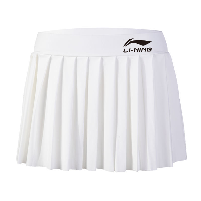 Li Ning กระโปรงเทนนิสกีฬาผู ้ หญิงป ้ องกันแสงสะท ้ อนกางเกงนิรภัยสองชั ้ นแห ้ งเร ็ วกางเกงขาสั ้ นหลวมโยคะจีบกระโปรงสั ้ น