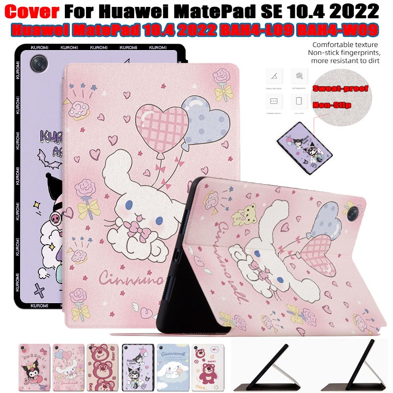 สําหรับ Huawei MatePad SE 10.4 2022 AGS5-W09 AGS5-L09 Huawei MatePad 10.4 2022 BAH4-L09 BAH4-W09 คุณภาพสูงหนัง PU แฟชั่นน่ารักการ์ตูน Culomi สตรอเบอร์รี่หมีฝาครอบ