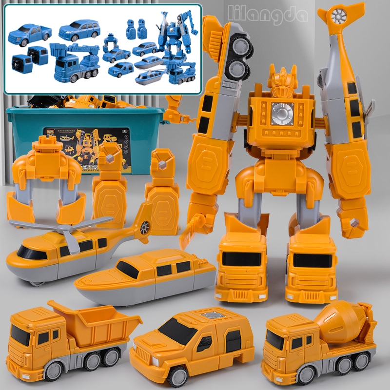 แม่เหล็กประกอบรถของเล่นเปลี่ยนวิศวกรรมประกอบรถก่อสร้างหุ่นยนต์ Toy เด็กของเล่นเพื่อการศึกษา