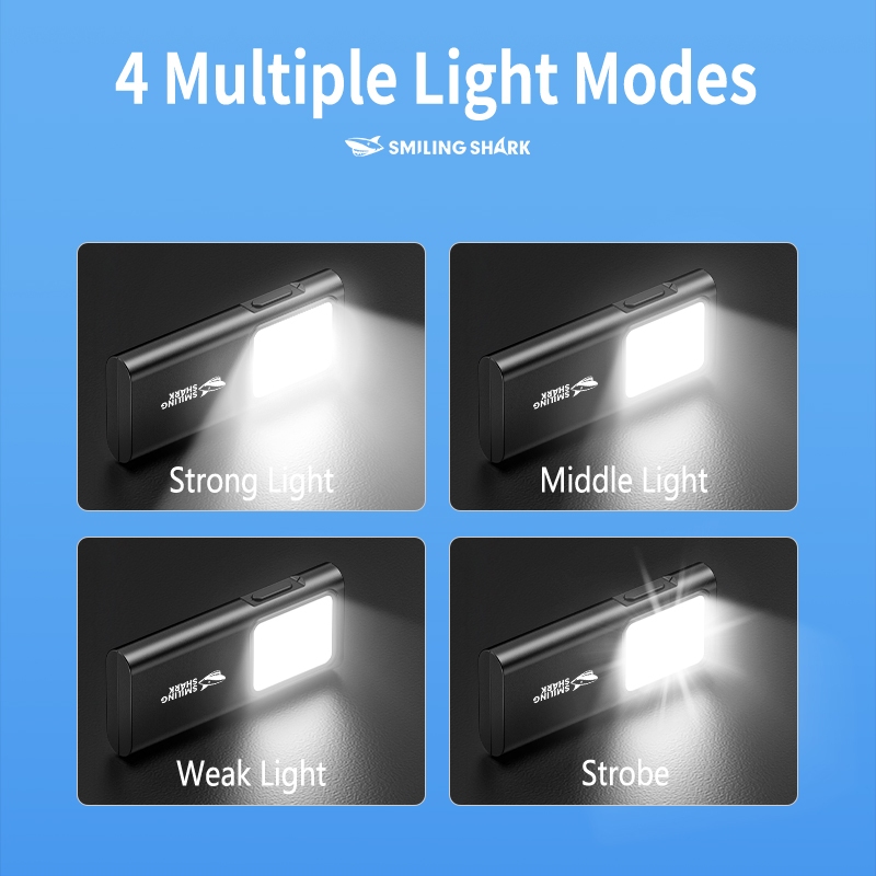 Smiling Shark TIP065 COB Mini Work Light ไฟฉาย LED USB ชาร ์ จมัลติฟังก ์ ชั ่ แบบพกพาพวงกุญแจกลางแจ ้ ง Camping เดินบํารุงรักษารถยนต ์ — صورة 3