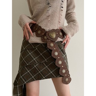 อเมริกัน Retro Love เข ็ มขัดหญิง Retro Girdle สาวโลหะเย ็ บ…