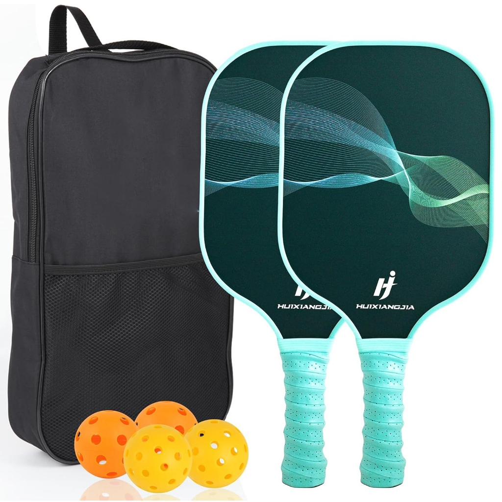 พาย Pickleball ไฟเบอร์กลาส Pickleball Paddle ชุดกลางแจ้งในร่ม Pickleball Balls Pickleball กระเป๋าน้ําหนักเบาผู้ชายผู้หญิงชายหาดกีฬา Pickleball Racket