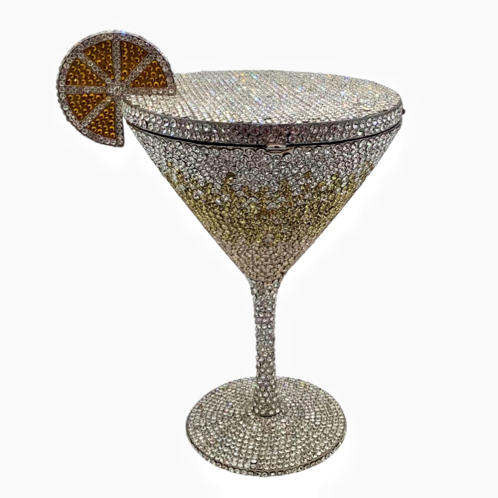 Martini Crystal Bag Cocktail Goblet Diamond Dinner Bag Diamond Clutch Women 's Bag New