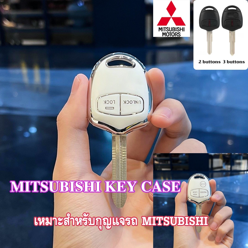 Mitsubishi 2/3 ปุ่มฝาครอบกุญแจรถพวงกุญแจสําหรับ Mitsubishi Lancer EX/Triton/Pajero/Triton 2009/Triton Plus 2012/ASX/Space wage/Attrage GLX เคสกุญแจรีโมท