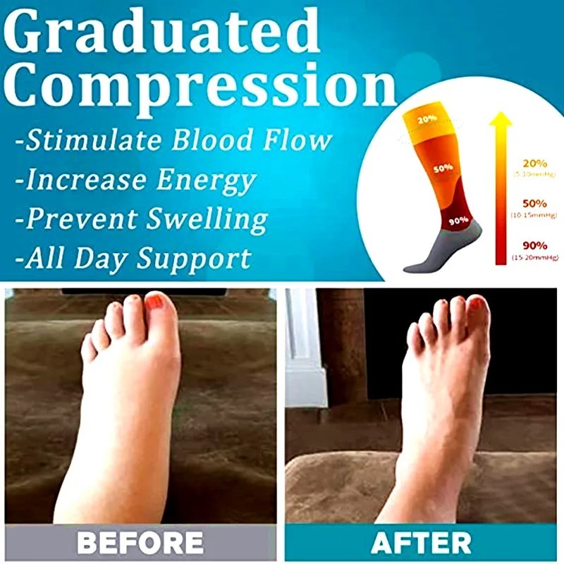 Running New Compression Pantyhose Compression Care socks รูปที่ 8