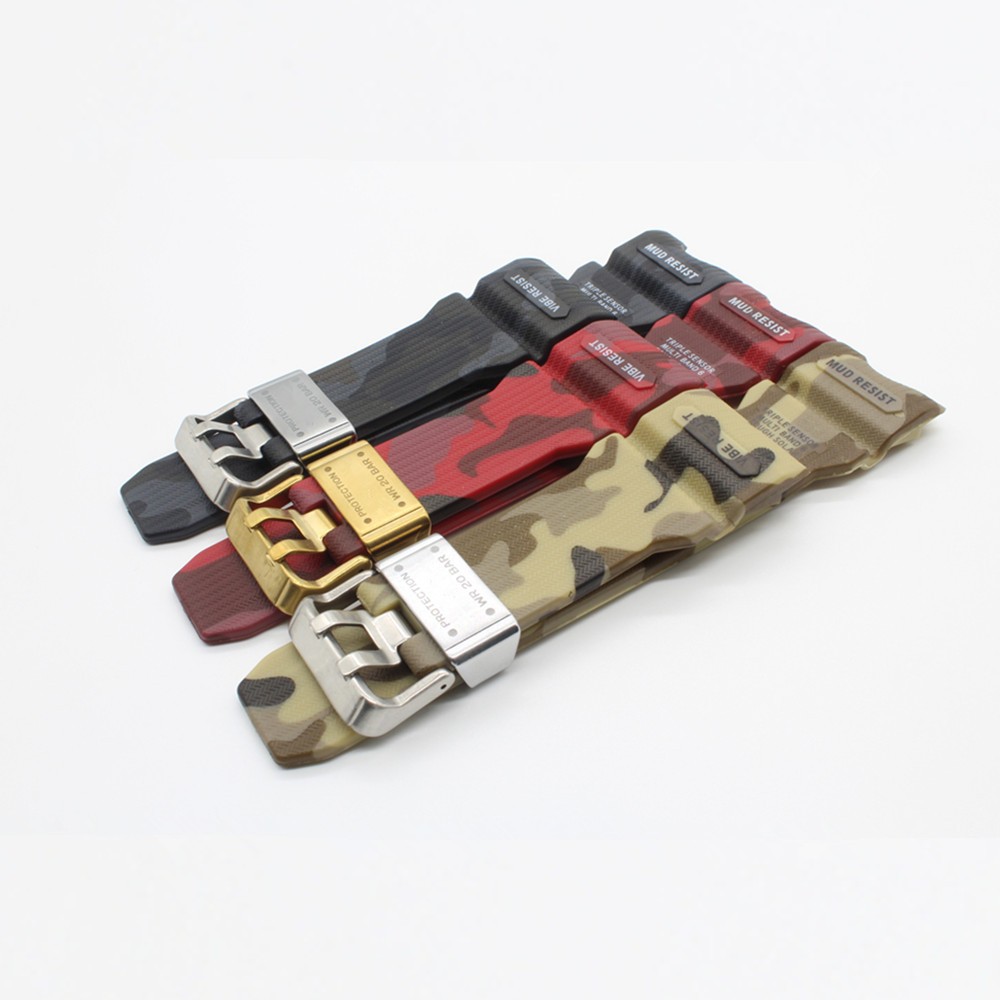 Camouflage สําหรับ gwg1000-gb GWG-1000GB นุ ่ ม TPU นาฬิกาโลหะแหวนผู ้ ชายกีฬาสายนาฬิกาสายรัด Clasps สร ้ อยข ้ อมือเข ็ มขัด pin เครื ่ องมือ