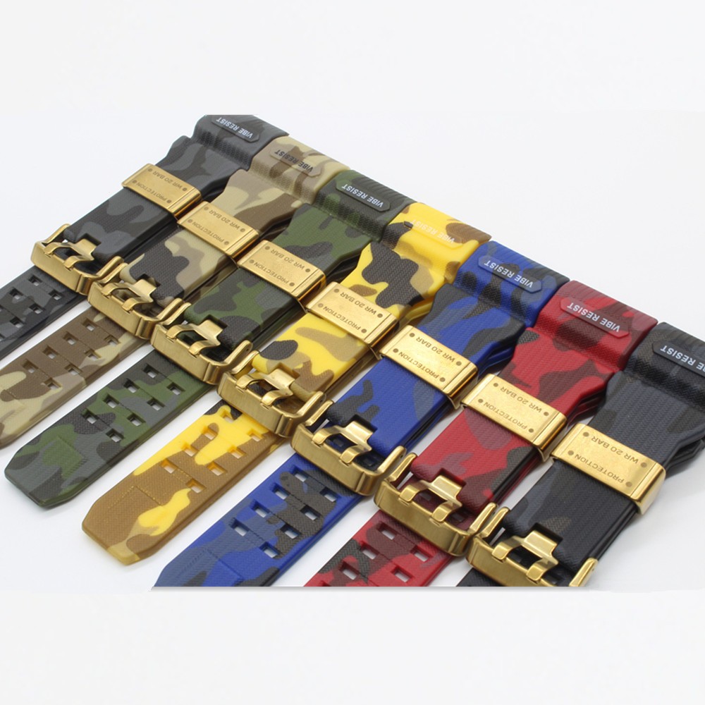 Camouflage สําหรับ gwg1000-gb GWG-1000GB นุ ่ ม TPU นาฬิกาโลหะแหวนผู ้ ชายกีฬาสายนาฬิกาสายรัด Clasps สร ้ อยข ้ อมือเข ็ มขัด pin เครื ่ องมือ