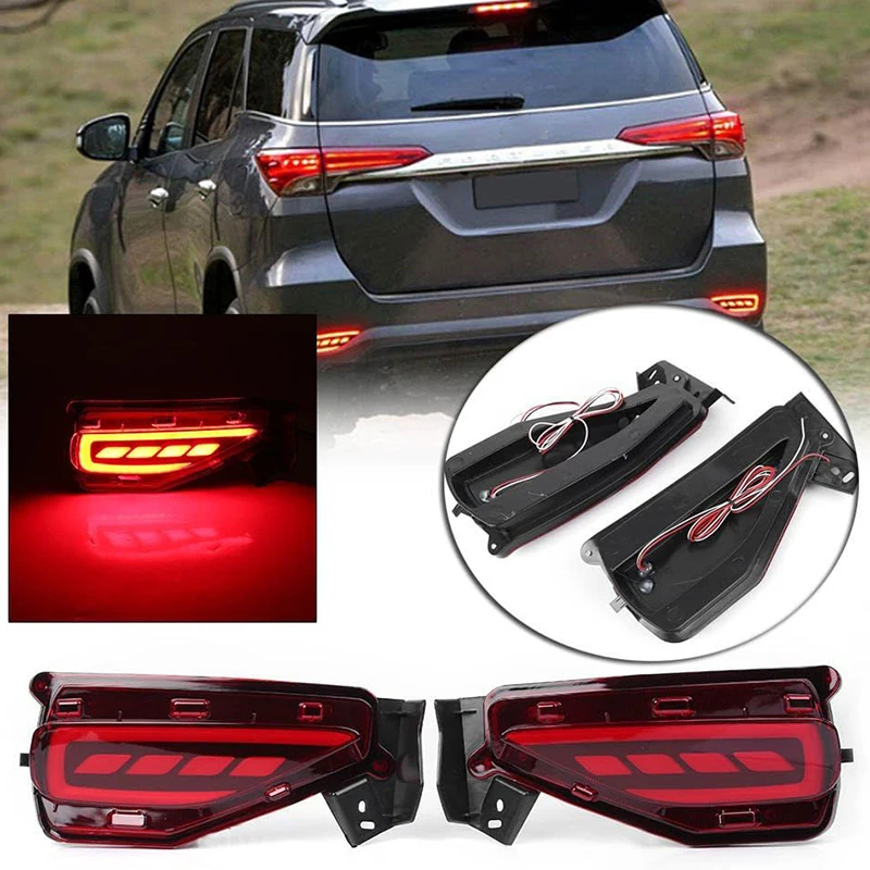 สําหรับ Toyota Fortuner LED ด ้ านหลังกันชนไฟเบรคไฟเลี ้ ยวสัญญาณสะท ้ อนแสง