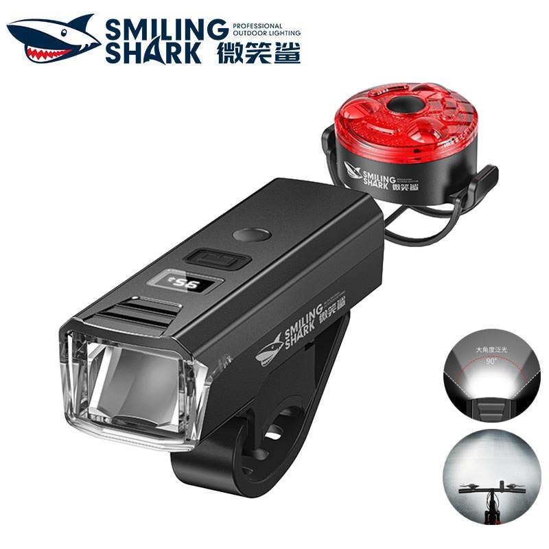 Smilingshark QXD400 ไฟจักรยาน LED Super Bright จักรยานพร ้ อมไฟท ้ ายสีแดง Night ขี ่ โคมไฟ 4 โหมด Type-C ชาร ์ จกันน ้ ําสําหรับขี ่ จักรยานกลางคืน