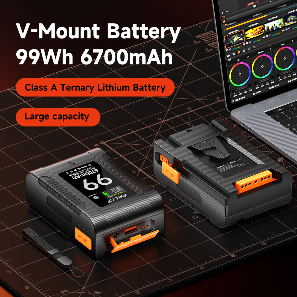 แบตเตอรี ่ Palo V-mount 99Wh/6700mAh สําหรับกล ้ องวิดีโอเติมแสง