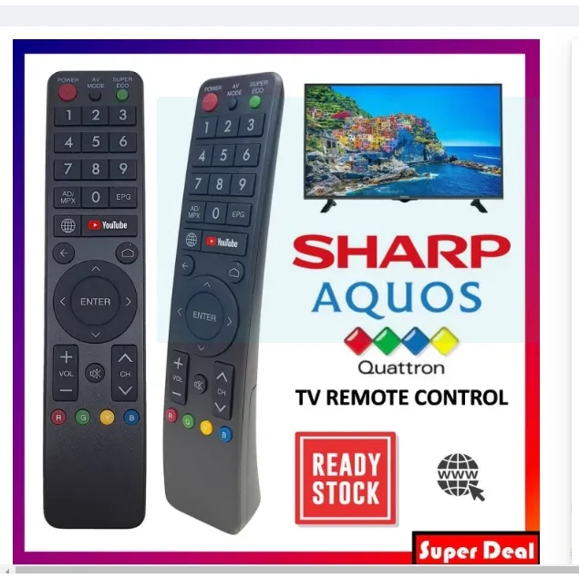 Sharp AQUOS TV YOUTUBE รีโมทคอนโทรล REPLACEMENT (IR-289) GB289WJSA