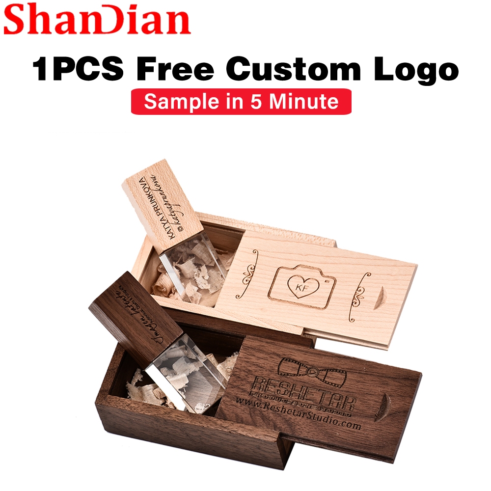 SHANDIAN 1 ฟรีโลโก้ที่กำหนดเอง USB 2.0 แฟลชไดรฟ์ 128GB ไดรฟ์ปากกาคริสตัล 64GB ธุรกิจของขวัญ Memory Stick 32GB พร้อมการออกแบบ Pendrive 16GB ของขวัญสร้างสรรค์ USB แฟลชไดรฟ์ 8GB คอมพิวเตอร์ USB
