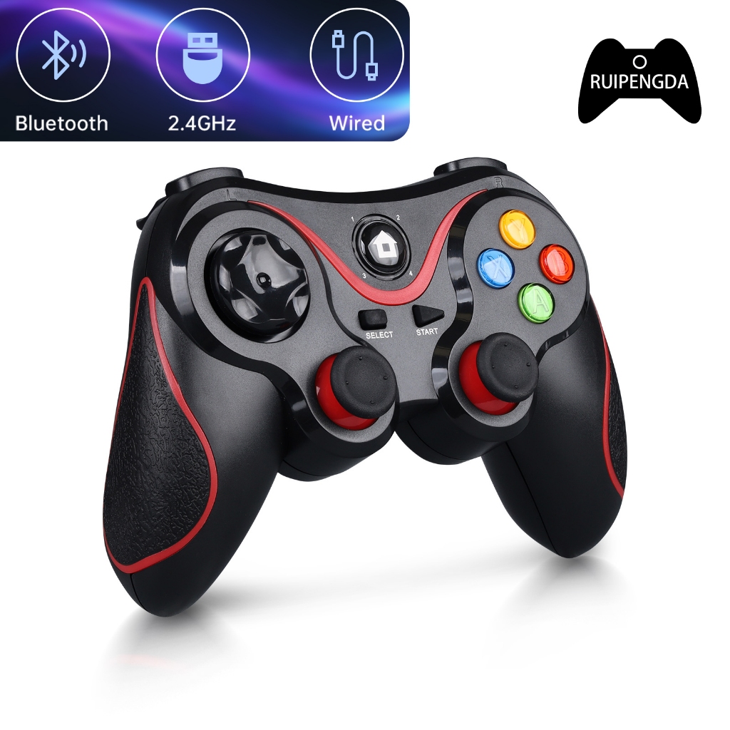 V8 Bluetooth Controller 2.4G Wireless Controller สําหรับ PS3/PS4 Gamepad คอนโซลสําหรับสวิตช ์ อุปกรณ ์ เสริมสําหรับ TV/Android/IOS/PC จอยสติ ๊ ก