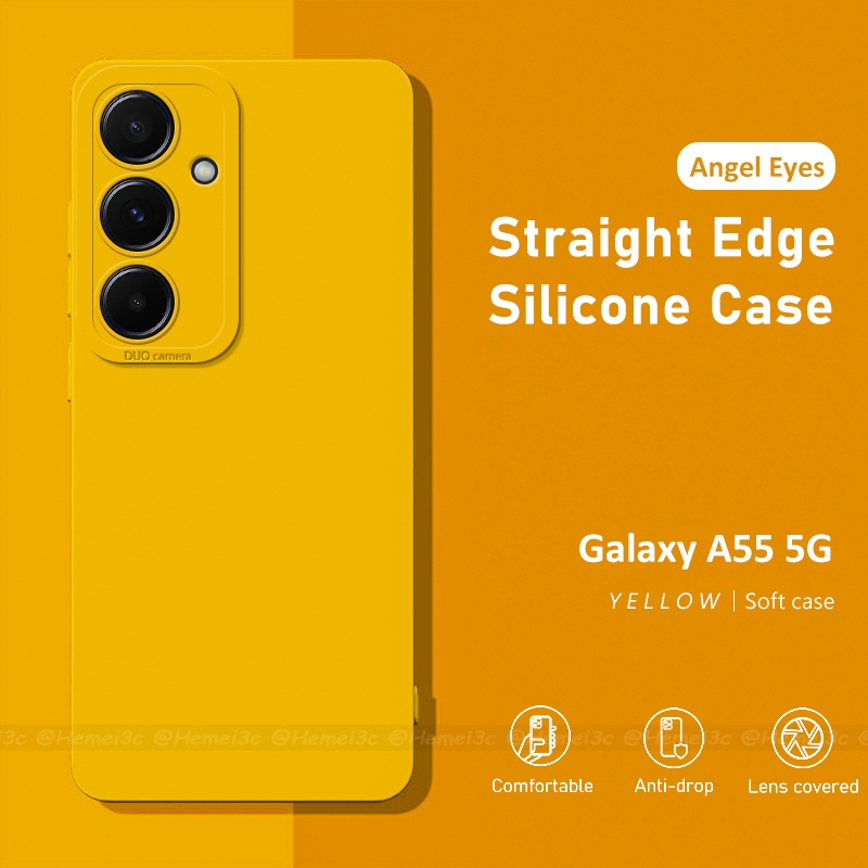 สําหรับ Samsung Galaxy A55 A54 A53 A52 A52s 5G 4G Casing Square Side Soft TPU เคสโทรศัพท ์