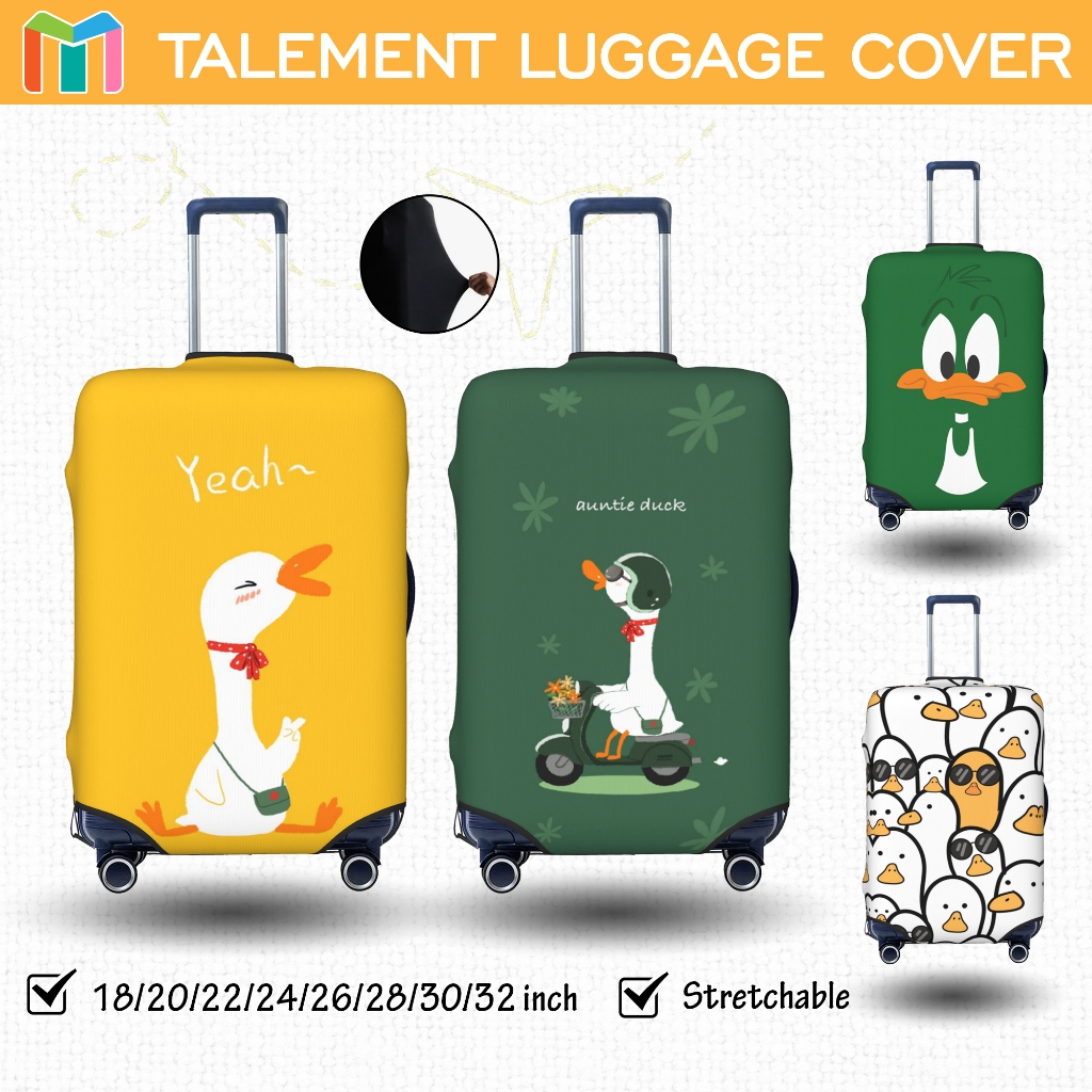ผ้าคลุมกระเป๋าเดินทาง เป็ด ผ้าสแปนเด็กซ์ แบบยืดหยุ่น ยืดหยุ่น Luggage Cover 18 20 22 24 26 28 30 32 นิ้ว