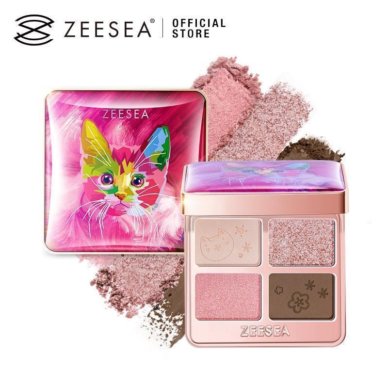 ZEESEA อายแชโดว์เนื้อแมทชิมเมอร์ ZEESEA กลิตเตอร์มุก กันน้ำ ให้ความชุ่มชื้น เรียบเนียน ปราศจากเค้ก สูตรธรรมชาติ 4 สี 3.5G