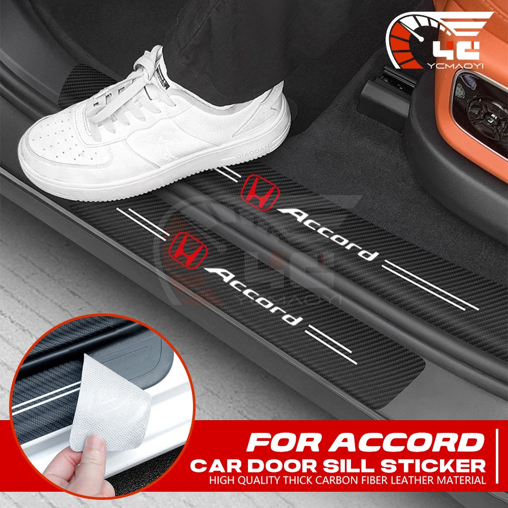รถประตู Sill Protector Strip ด้านข้างแผ่นด้านหลังกันชนหนา Anti Scratch สติกเกอร์สําหรับ Honda Accord