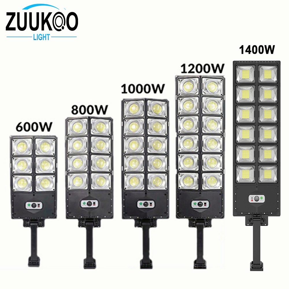 ZUUKOO ไฟถนน ไฟโซล่าเซลล์โซล่าเซลล์ Solar Light 1400W พลังงานแสงอาทิตย์ รีโมทคอนโทรล รับประกัน ไฟติดผนัง