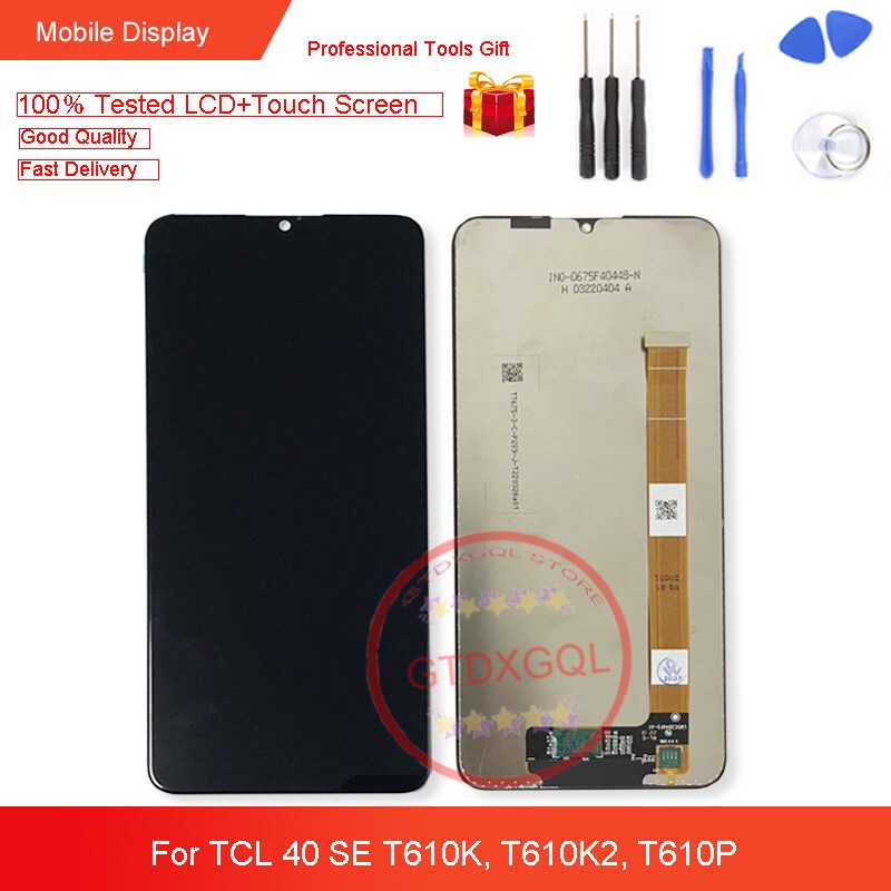 6.75 นิ้วสําหรับ TCL 40 SE T610K, T610K2, T610P จอแสดงผล LCD หน้าจอสัมผัสอะไหล่ซ่อม