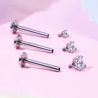 1 PC 2-6 มม.คริสตัลสแตนเลส Labret Lip Piercing รอบภายในด้าย Ball กระดูกอ่อน Stud ต่างหู Helix เจาะ