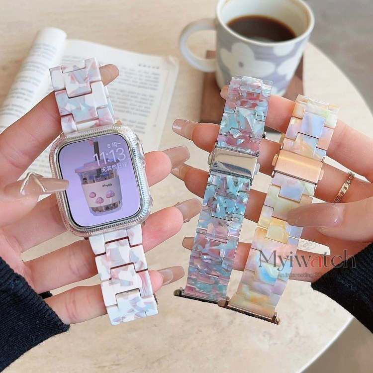 44 สีใหม่ เรซิ่นสําหรับ iWatch Series Ultra 10 9 8 7 6 5 4 3 2 1 พร้อมหัวเข็มขัดโลหะ ขนาด 49/46/45/44/40/41/42/38 มม.