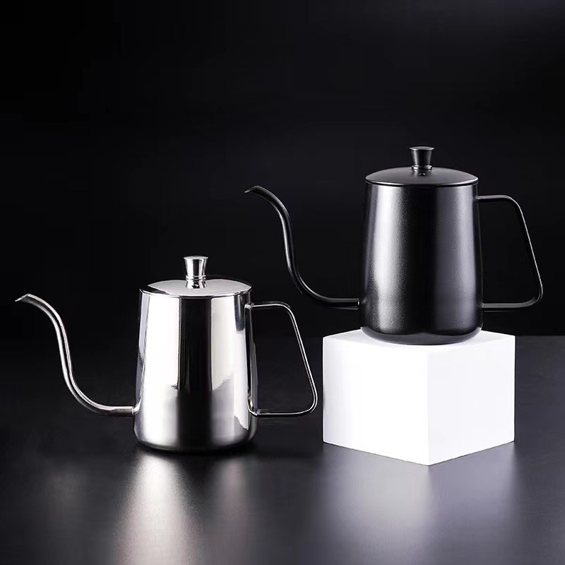 กาดริปกาแฟ สแตนเลส สีเงิน/สีดำ 250ml/350ml/600ml Stainless Pour-Over Coffee Drip Pot CoffeeTimeShop - รูปที่ 7