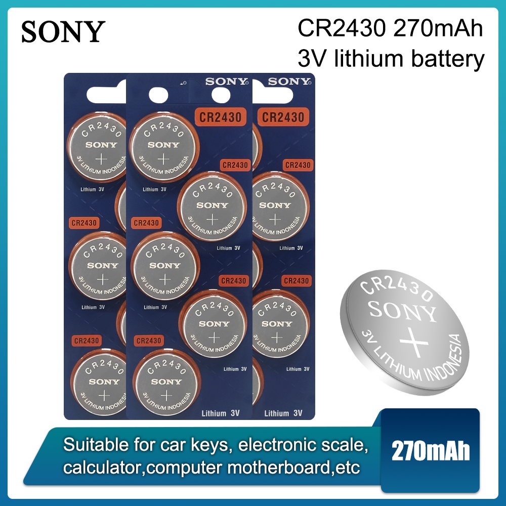 Original Sony CR2430 CR 2430 ปุ ่ มเหรียญแบตเตอรี ่ DL2430 BR2430 KL2430 3V แบตเตอรี ่ ลิเธียมสําหรั