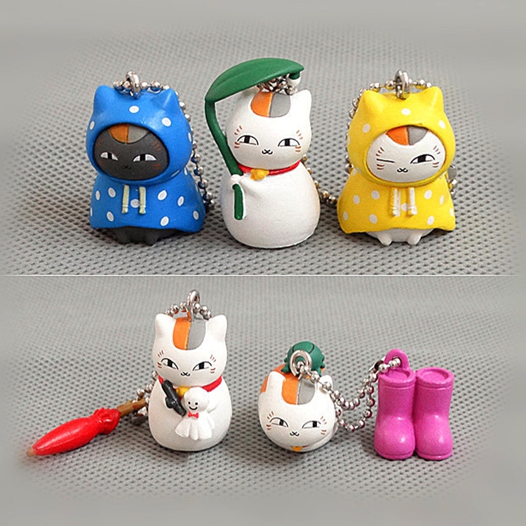 6 ชิ ้ น/ชุด 2-4 ซม.Natsume 's Book of Friends Anime Figure Madara Monster Cat เสื ้ อกันฝนร ่ มรุ ่ น Q PVC Action Figures ตุ ๊ กตาของเล ่ น