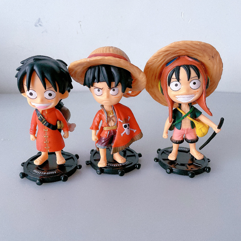 3 ชิ ้ น/ชุด 10 ซม.อะนิเมะ One Piece ตัวเลข Luffy Ghost Island Action Figure Pvc คอลเลกชันรูปปั ้ นเด ็ กของเล ่ นตกแต ่ งคริสต ์ มาสของขวัญ