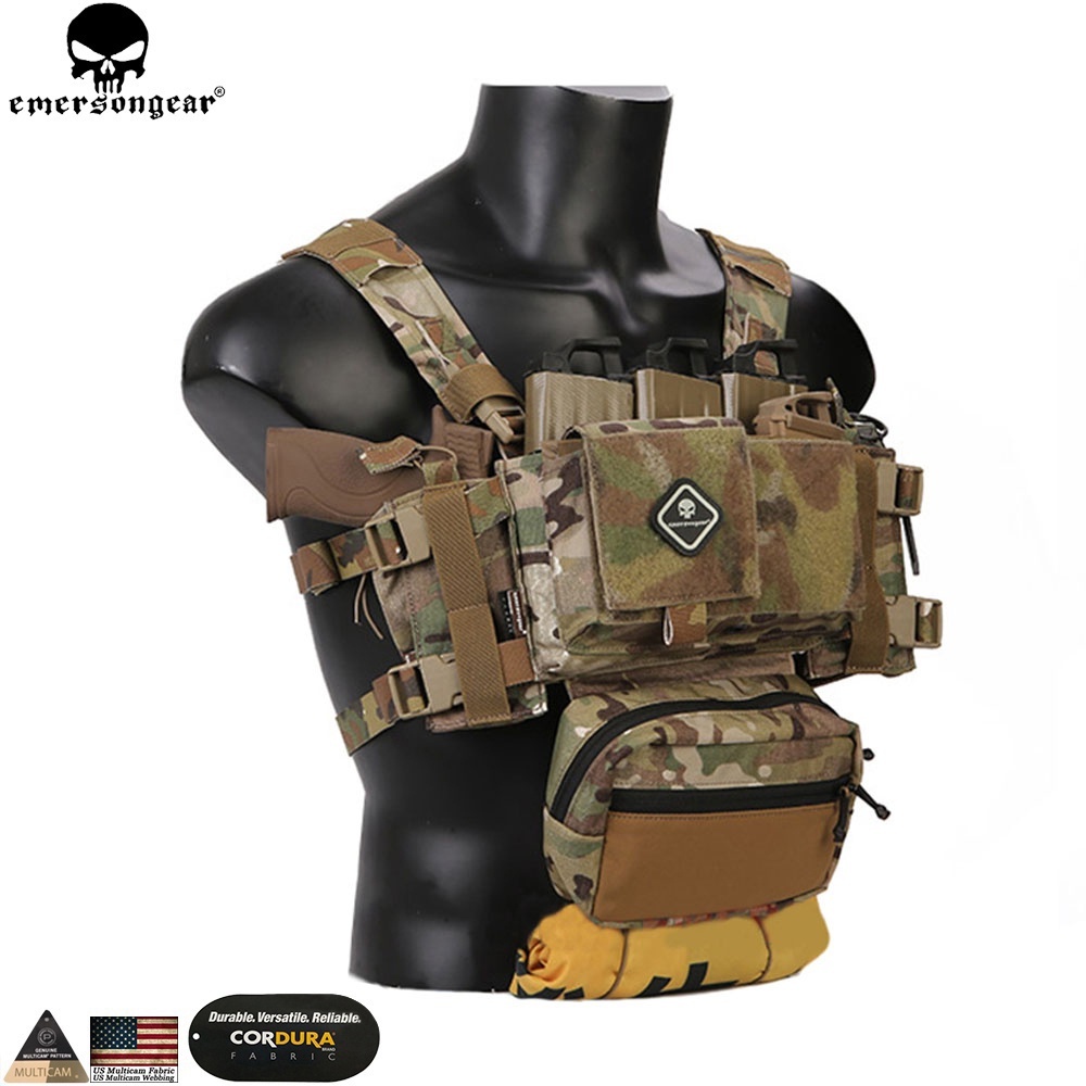 Emersongear เสื้อกั๊กไมโครกีฬากลางแจ้ง MK3 Modular ยุทธวิธีหน้าอกหน้าท้องสิ่งที่แนบมากระเป๋า