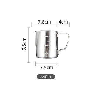 เหยือกตีฟองนม พิชเชอร์ สแตนเลส ถ้วยตีฟองนม 350/600ML CoffeeTimeShop